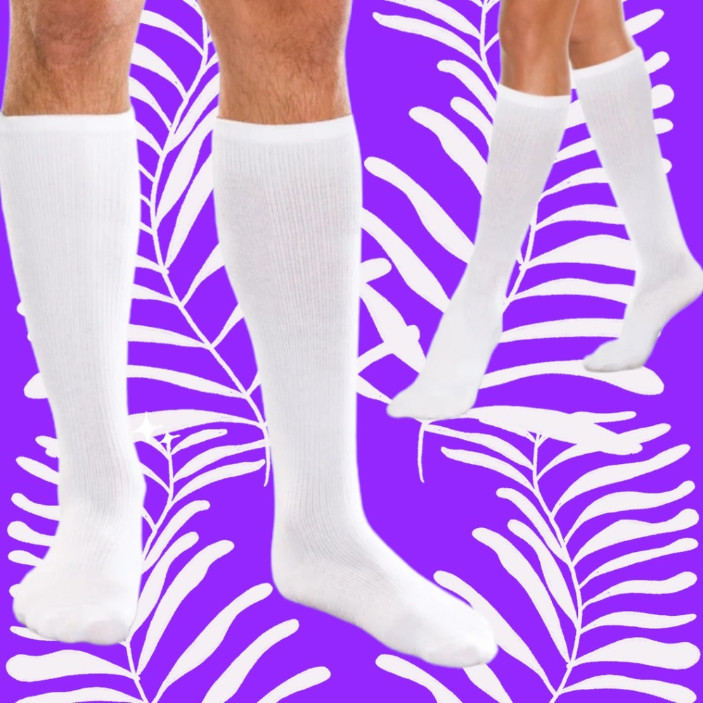 White compression stocking socks Unisex